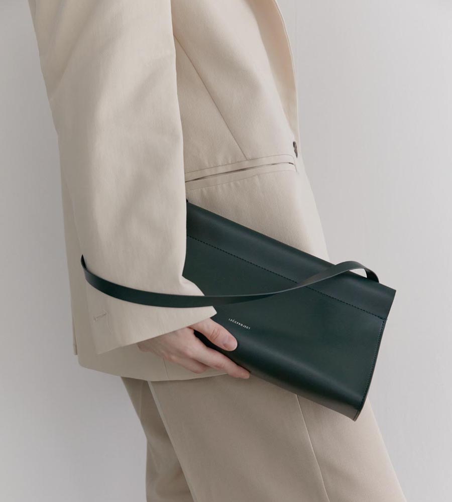 [LOW STOCK] LOG TOP BAG S - Artificial Leather_D.GREEN