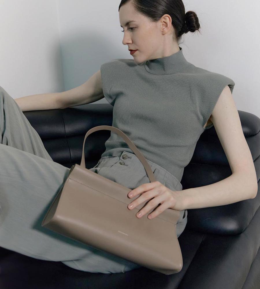 LOG TOP BAG S - Artificial Leather_TAUPE