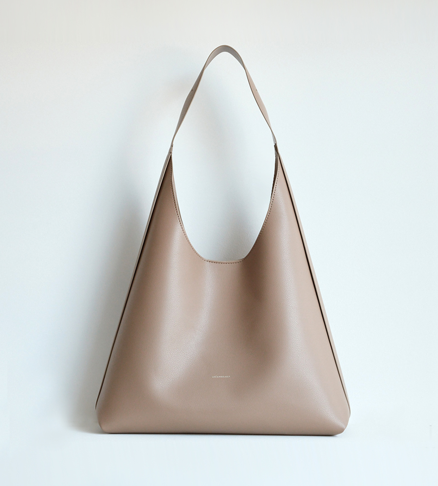 [OUT OF STOCK]  LOG  BIG HOBO BAG - Artificial Leather_TAUPE